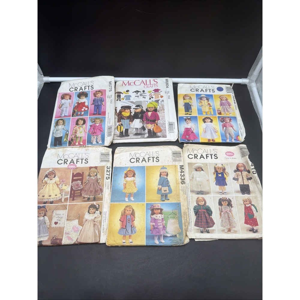 VTG Lot 6 McCalls 18" Doll Clothes Pattern 3275 P410 5775 6804 4336 4066 UNCUT